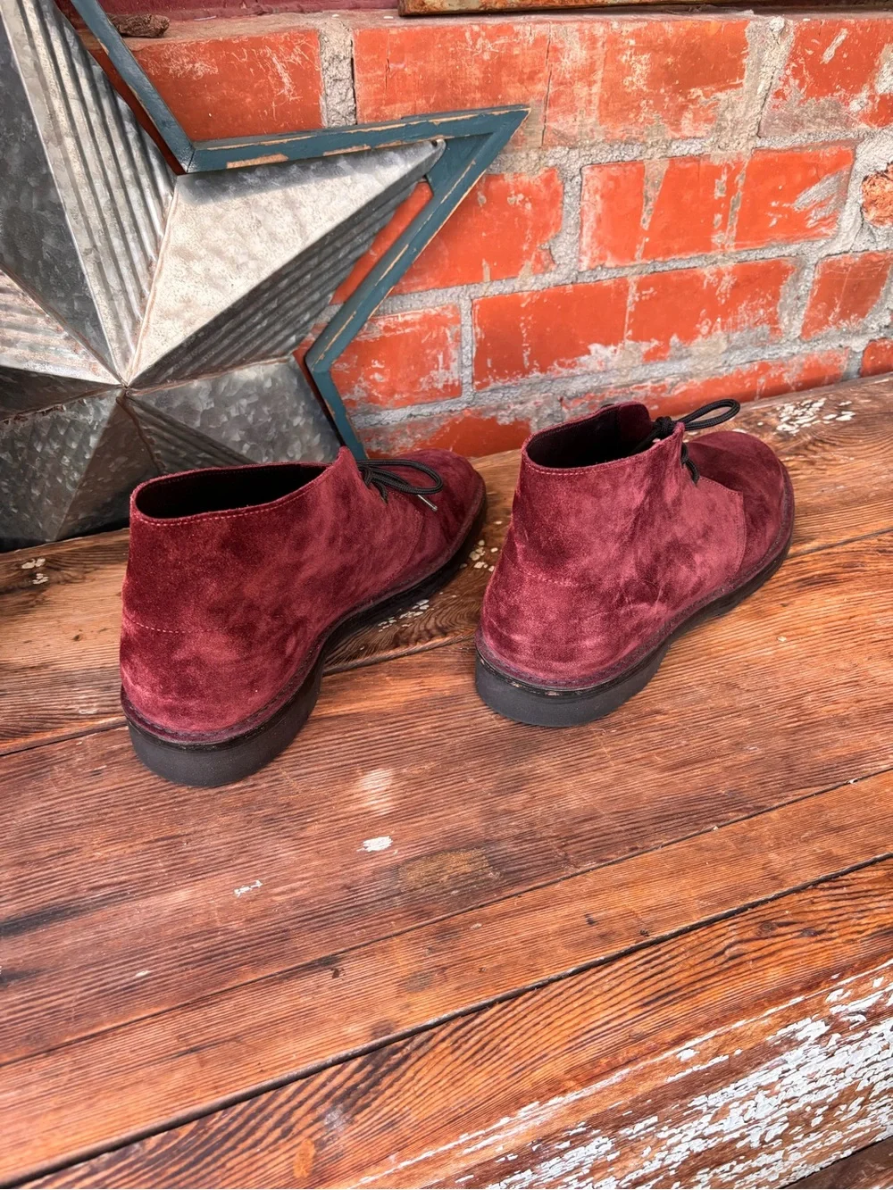 Solovair Burgundy Suede Chukka Ankle Boots Made n England Mens UK Sz 11 Or US 12